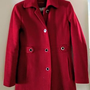 Red Wool Coat - Calvin Klein